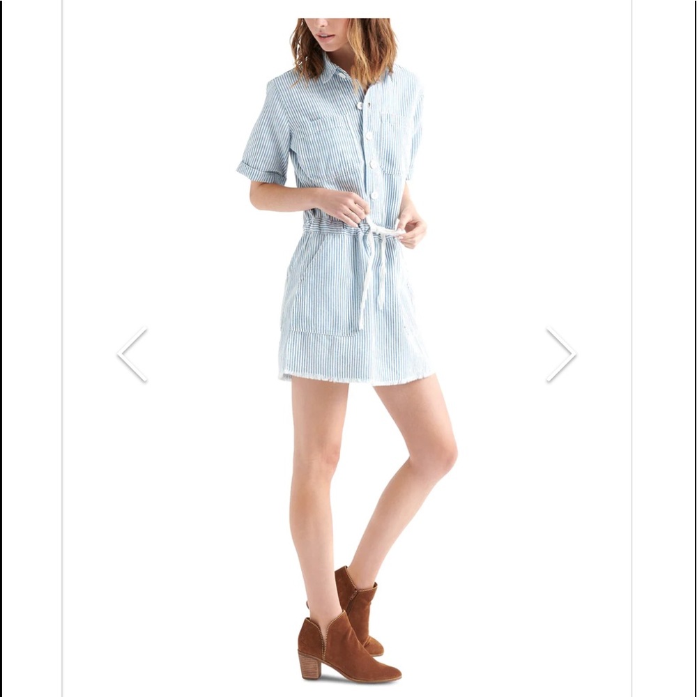 Price Drop ⬇️‼️ NWT Lucky Brand | Cotton Striped Drawstring Dress Short Sleeves